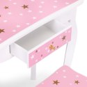 Duża toaletka zabawkowa dla dziewczynki potrójne lustro taboret szuflada ECOTOYS ECOTOYS