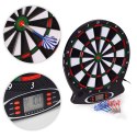 Elektroniczna tarcza do darta gry w rzutki lotki tablica LCD 38 cm 18 gier zestaw 6 rzutek MULTISTORE