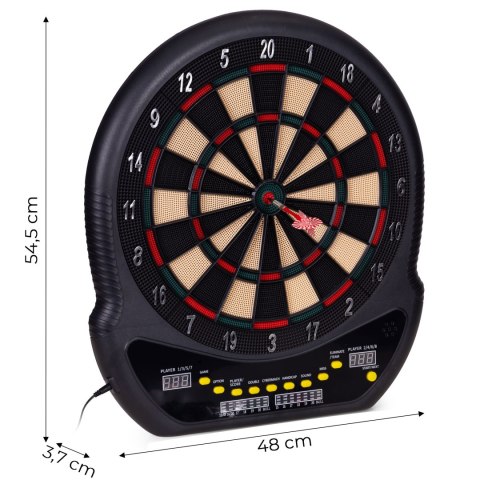 Elektroniczna tarcza do darta gry w rzutki lotki tablica LCD 48 cm 27 gier zestaw 12 rzutek MULTISTORE