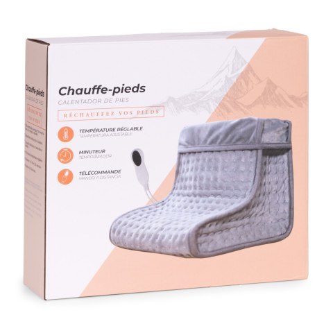 Elektryczny ogrzewacz do stóp z pilotem miękki but 10 poziomów grzania ciemnoszary ModernHome ModernHome