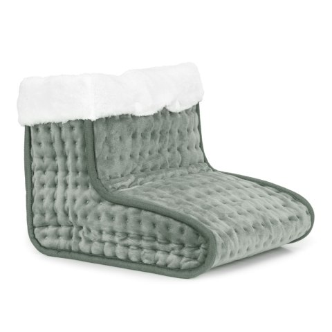 Elektryczny ogrzewacz do stóp z pilotem miękki but 10 poziomów grzania jasnoszary ModernHome ModernHome