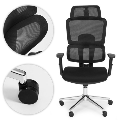 Fotel biurowy obrotowy ergonomiczny regulacja wysokości czarny ModernHome ModernHome