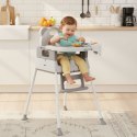 Fotelik krzesełko do karmienia dzieci 3w1 podwójna tacka 5-punktowe pasy szary ECOTOYS ECOTOYS