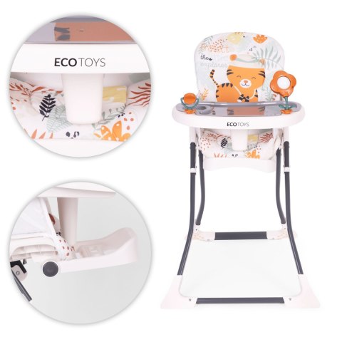 Fotelik krzesełko do karmienia dzieci składane + zabawki ECOTOYS ModernHome