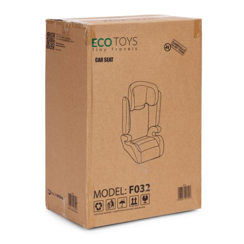 Fotelik samochodowy dla dzieci 2w1 podkładka i-SIZE wzrost 100-150 cm uchwyt na napoje ECOTOYS ECOTOYS