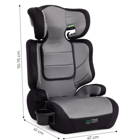 Fotelik samochodowy dla dzieci 2w1 podkładka i-SIZE wzrost 100-150 cm uchwyt na napoje ECOTOYS ECOTOYS