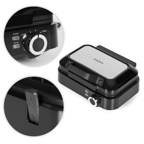 Gofrownica na 2 duże gofry nieprzywierająca powłoka regulacja temperatury 1200W KADEN KADEN