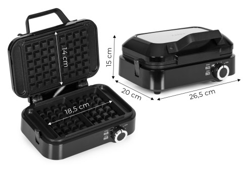 Gofrownica na 2 duże gofry nieprzywierająca powłoka regulacja temperatury 1200W KADEN KADEN
