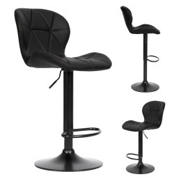 Hoker stołek barowy obrotowy regulacja wysokości podnóżek czarny ModernHome ModernHome
