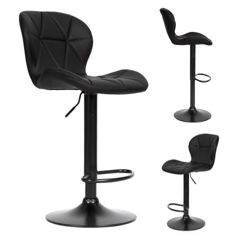 Hoker stołek barowy obrotowy regulacja wysokości podnóżek czarny ModernHome ModernHome