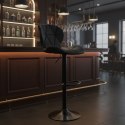 Hoker stołek barowy obrotowy regulacja wysokości podnóżek czarny ModernHome ModernHome
