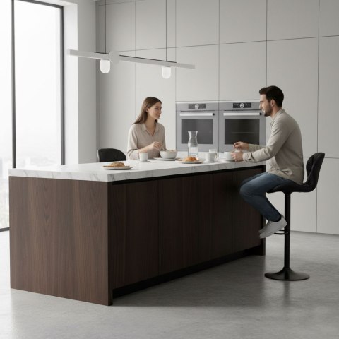 Hoker stołek barowy obrotowy regulacja wysokości podnóżek czarny ModernHome ModernHome