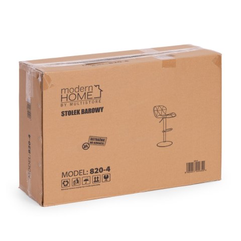 Hoker stołek barowy obrotowy regulacja wysokości podnóżek szary ModernHome ModernHome