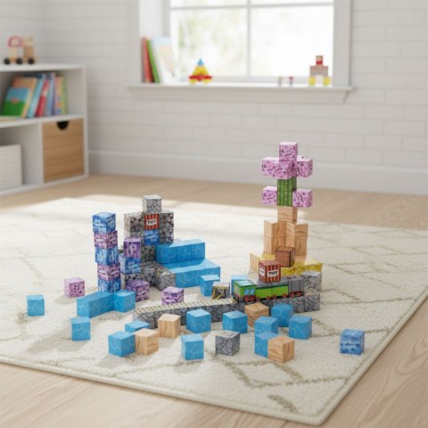 Klocki magnetyczne konstrukcyjne dla dzieci zestaw 112 elementów MULTISTORE