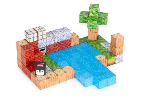 Klocki magnetyczne konstrukcyjne zestaw dla dzieci 87 elementów sześciany MULTISTORE