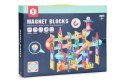 Klocki magnetyczne tor kulkowy LED klocki konstrukcyjne kulodrom 105 elementów MULTISTORE