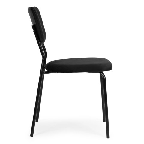 Komplet 4 krzeseł welurowych do jadalni i salonu czarne ModernHome ModernHome