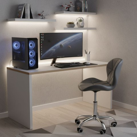 Krzesło biurowe obrotowe z szerokim oparciem regulacja wysokości szare ModernHome ModernHome