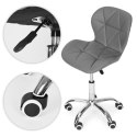 Krzesło biurowe obrotowe z szerokim oparciem regulacja wysokości szare ModernHome ModernHome