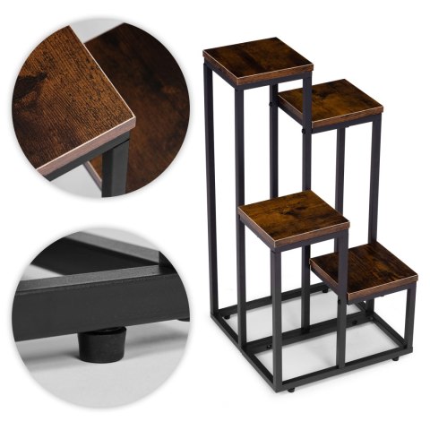 Kwietnik stojący stojak na kwiaty ozdoby 4 półki loft ModernHome ModernHome