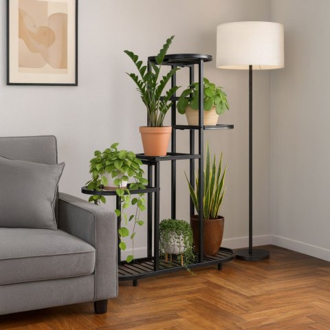 Kwietnik stojący stojak na kwiaty ozdoby 5 poziomów czarny ModernHome ModernHome