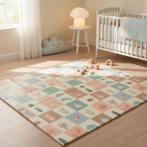 Mata piankowa dla dzieci 200x150 cm edukacyjna dwustronna składana + torba IPLAY IPLAY