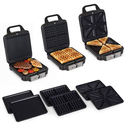 Opiekacz 3w1 gofrownica toster grill kontaktowy ryflowany 1200W KADEN KADEN