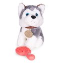 Pluszowy piesek w torebce husky maskotka dla dziecka + szczotka do pielęgnacji MULTISTORE
