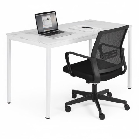 Stół do kuchni jadalni dla 4-5 osób biurko komputerowe 120x60 cm biały marmur ModernHome ModernHome