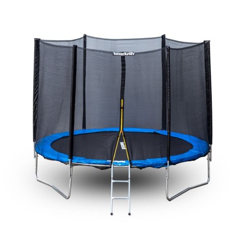 Trampolina ogrodowa z siatką zewnętrzną o średnicy 8 ft 244-252 cm + drabinka Bauerkraft