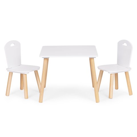 Zestaw mebli dla dzieci stolik + 2 krzesła białe ECOTOYS ECOTOYS