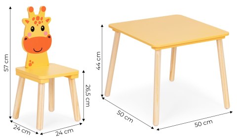 Zestaw mebli dla dzieci stolik + 2 krzesła żyrafa ECOTOYS ECOTOYS