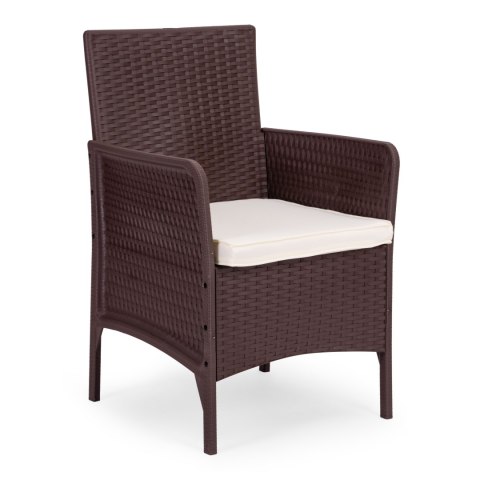 Zestaw mebli ogrodowych 2 fotele + stolik szkło hartowane brązowy MultiGarden MultiGarden