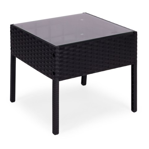 Zestaw mebli ogrodowych 2 fotele + stolik szkło hartowane czarny MultiGarden MultiGarden