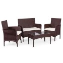 Zestaw mebli ogrodowych stół ławka fotele brązowy MultiGarden MultiGarden