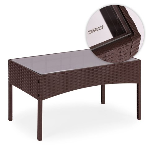 Zestaw mebli ogrodowych stół ławka fotele brązowy MultiGarden MultiGarden