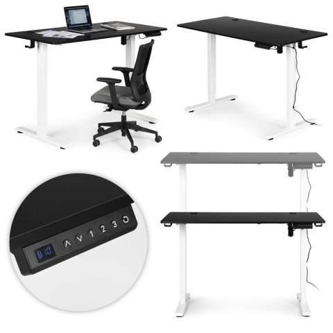 Biurko elektryczne regulowane 120x60 cm regulacja wysokości 72-117 cm ModernHome ModernHome