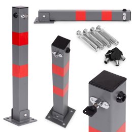 Blokada parkingowa składana słupek 60 cm na klucz z odblaskowymi pasami MULTISTORE