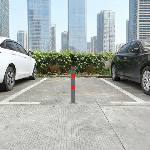 Blokada parkingowa składana słupek 60 cm na klucz z odblaskowymi pasami MULTISTORE