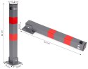 Blokada parkingowa składana słupek 60 cm na klucz z odblaskowymi pasami MULTISTORE