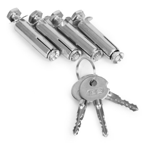 Blokada parkingowa składana zapora 30 cm na klucz z odblaskowymi pasami MULTISTORE