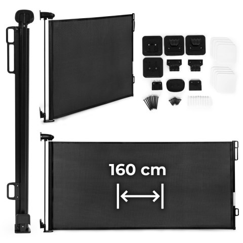 Bramka barierka roleta 160 cm ochronna zabezpieczająca na schody i drzwi czarna ECOTOYS ECOTOYS