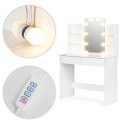 Duża toaletka kosmetyczna z lustrem i oświetleniem LED 3 barwy regulacja jasności ModernHome ModernHome