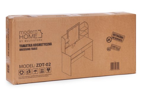 Duża toaletka kosmetyczna z lustrem i oświetleniem LED 3 barwy regulacja jasności ModernHome ModernHome