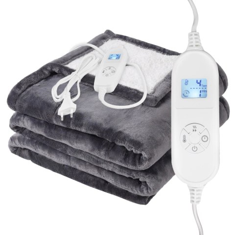 Koc elektryczny dwustronny 160x180 cm mata grzewcza regulacja temperatury pilot Bauerkraft