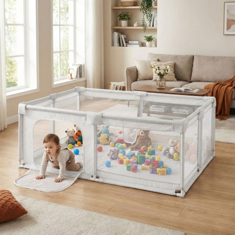 Kojec dla dziecka 180x160 cm suchy basen plac zabaw szary + torba ECOTOYS ECOTOYS