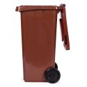 Kosz na śmieci pojemnik 120L kubeł śmietnik brązowy BIO gumowe koła MULTISTORE