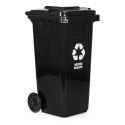 Kosz na śmieci pojemnik 120L kubeł śmietnik czarny odpady zmieszane gumowe koła MULTISTORE
