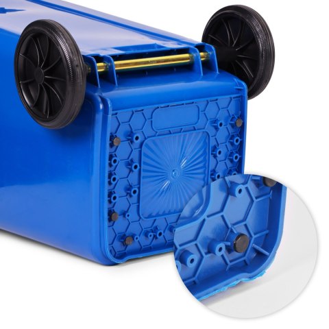 Kosz na śmieci pojemnik 120L kubeł śmietnik niebieski makulatura gumowe koła MULTISTORE