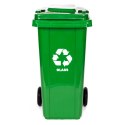 Kosz na smieci pojemnik 120L kubeł śmietnik zielony szkło gumowe koła MULTISTORE